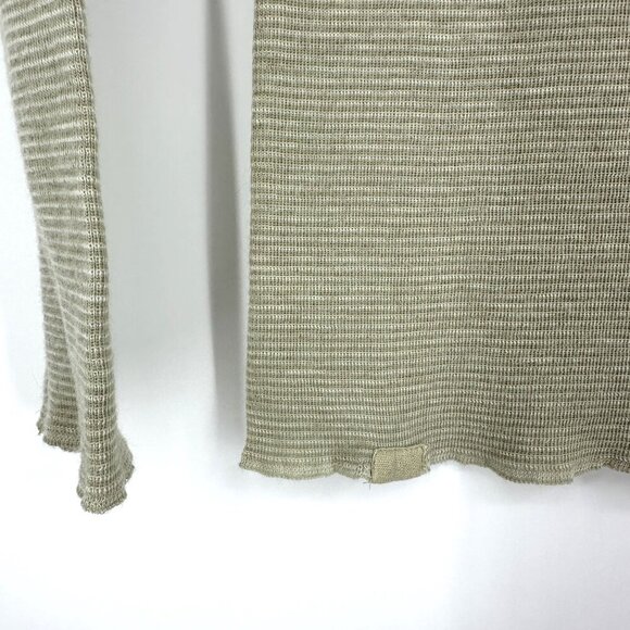 Scanlan Theodore Wool Blend Lightweight Semi Sheer Knit Long Sleeve Top Tan OS - Picture 2 of 10